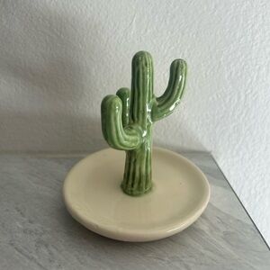 Green Ceramic Cactus Ring Holder